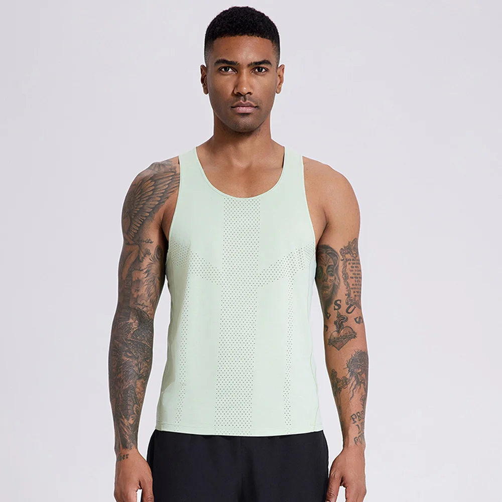 남성 런 조끼 육상 탱크 탑 스피드 피트니스 러닝 셔츠 민소매 싱글