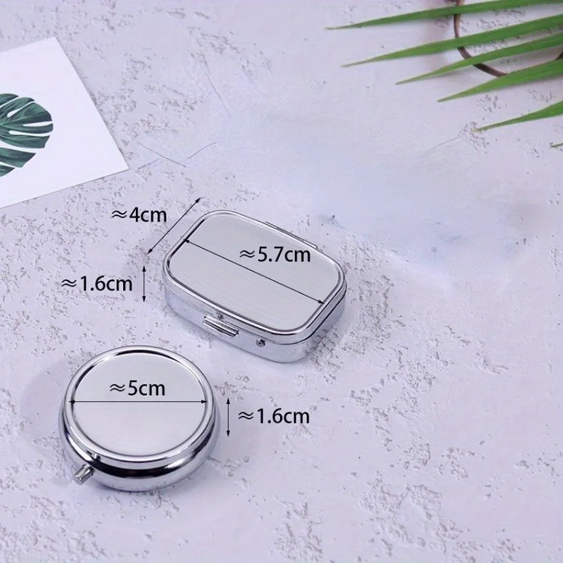 1Pc Mixed Portable Travel Essential Pill Splitters Pill Case Container for Medicines Organizer Metal Pill Box