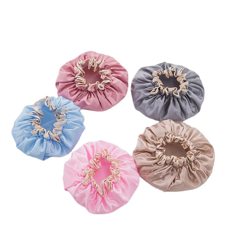 Double Layers Elastic Bath Hat for Women, Shower Cap, Waterproof Bathing Cap, Thicken, Fashion, Supplies