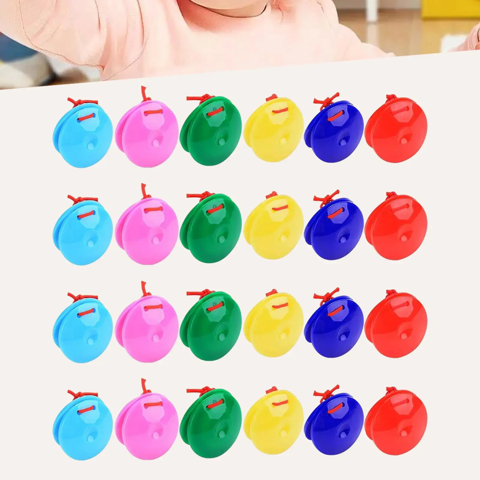 24 Pieces Wooden Castanets Musical Instruments Early Education Toys Percussion Instrument for Children Party Boys Girls Kids