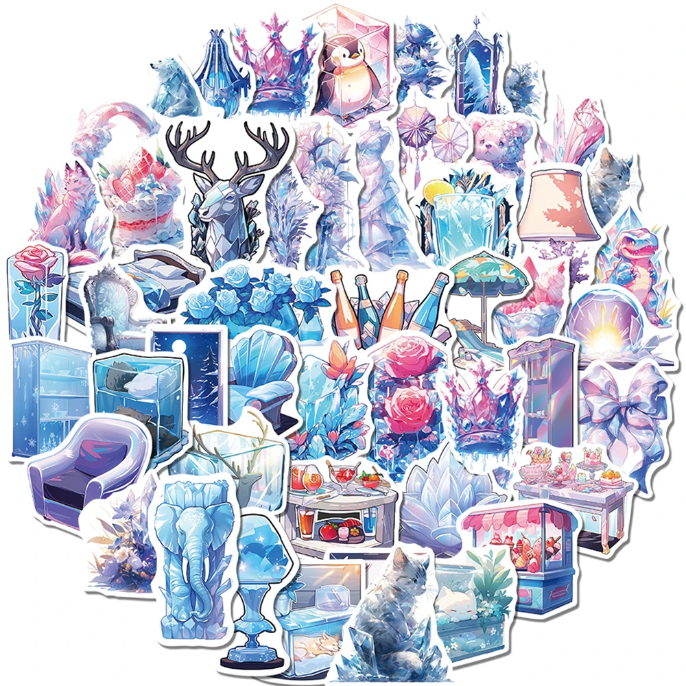 10/30/50pcs Funny Ice World Graffiti Stickers Cute Cat Bear Animal Decals DIY Guitar Luggage Scrapbook INS Style Cartoon Sticker