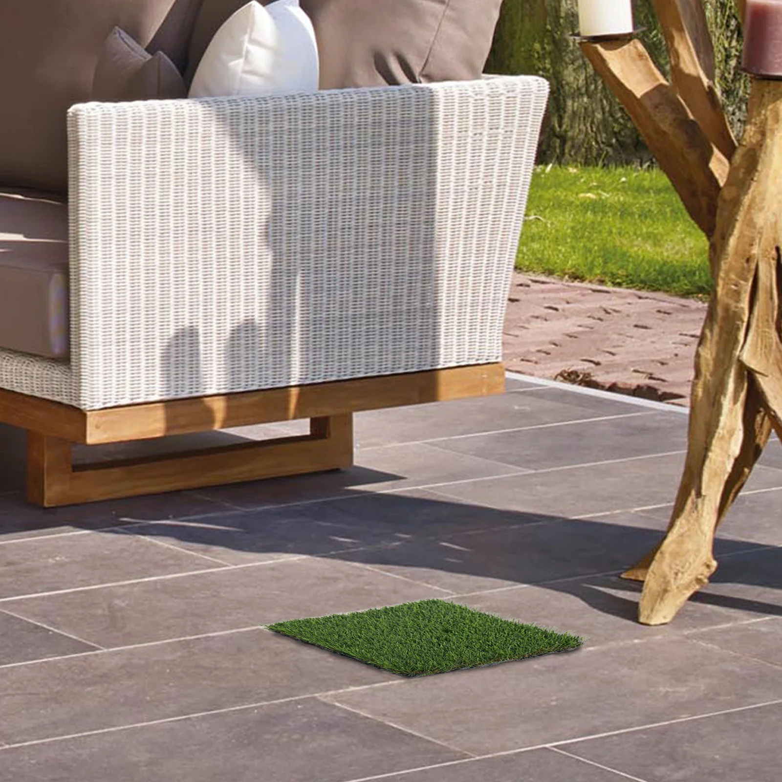 بلاط متشابك للأرضيات من العشب الاصطناعي، ديكور للشرفة في الفناء الخارجي، لون نابض بالحياة، سهل التركيب، عشب مزيف