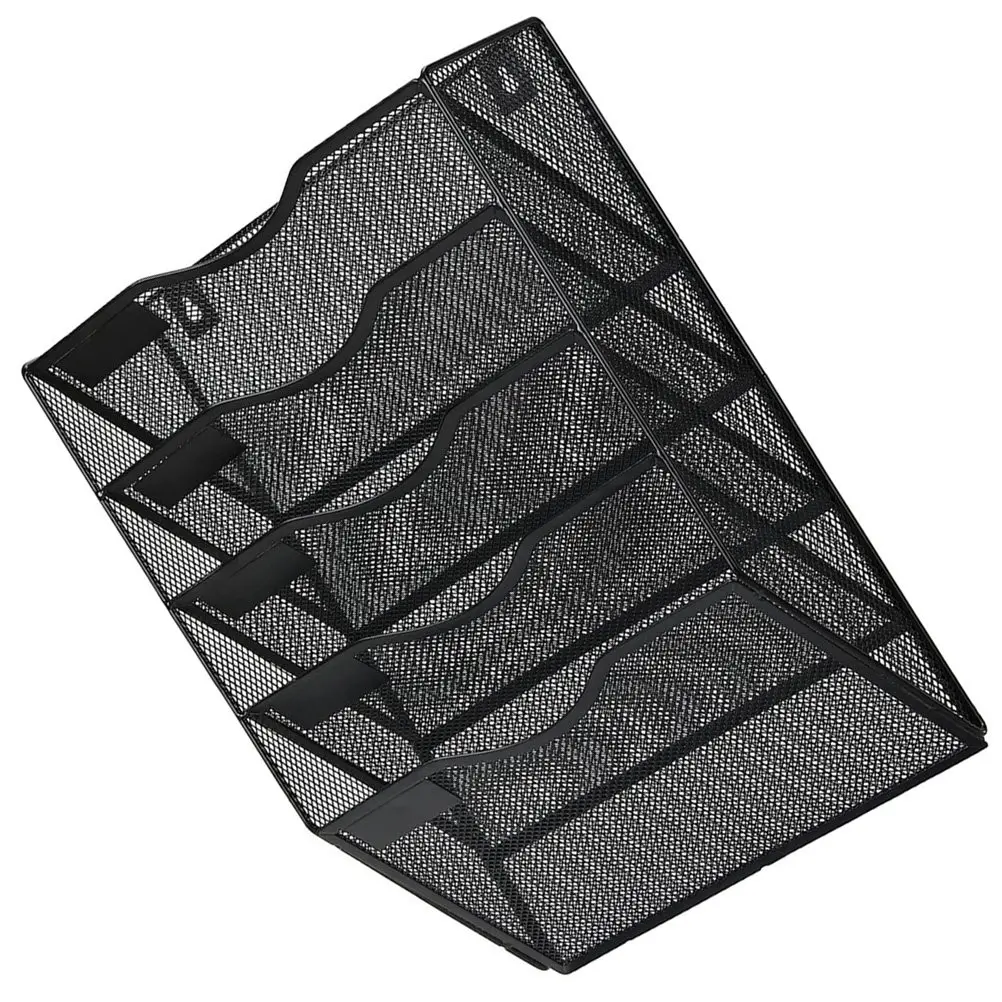 

Metal Wall Hanging File Organizer Multi-Use Mesh Literature Stand Office Document Holder Book Shelf Magazine Folder Display Rack