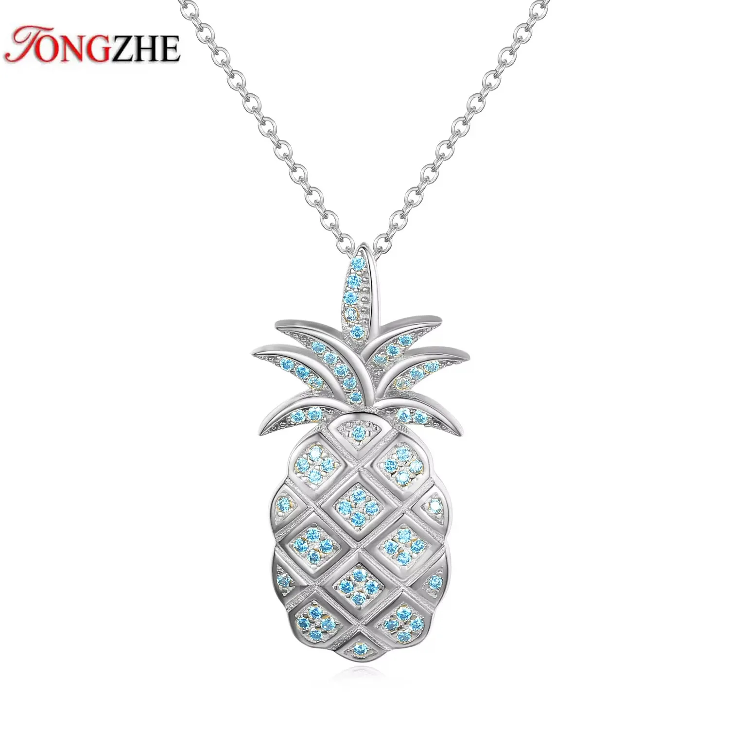 KALETINE Fashion Necklaces for Women 2018 Statement Pineapple 925 Sterling Silver Jewelry Choker Necklace Friendship Necklaces