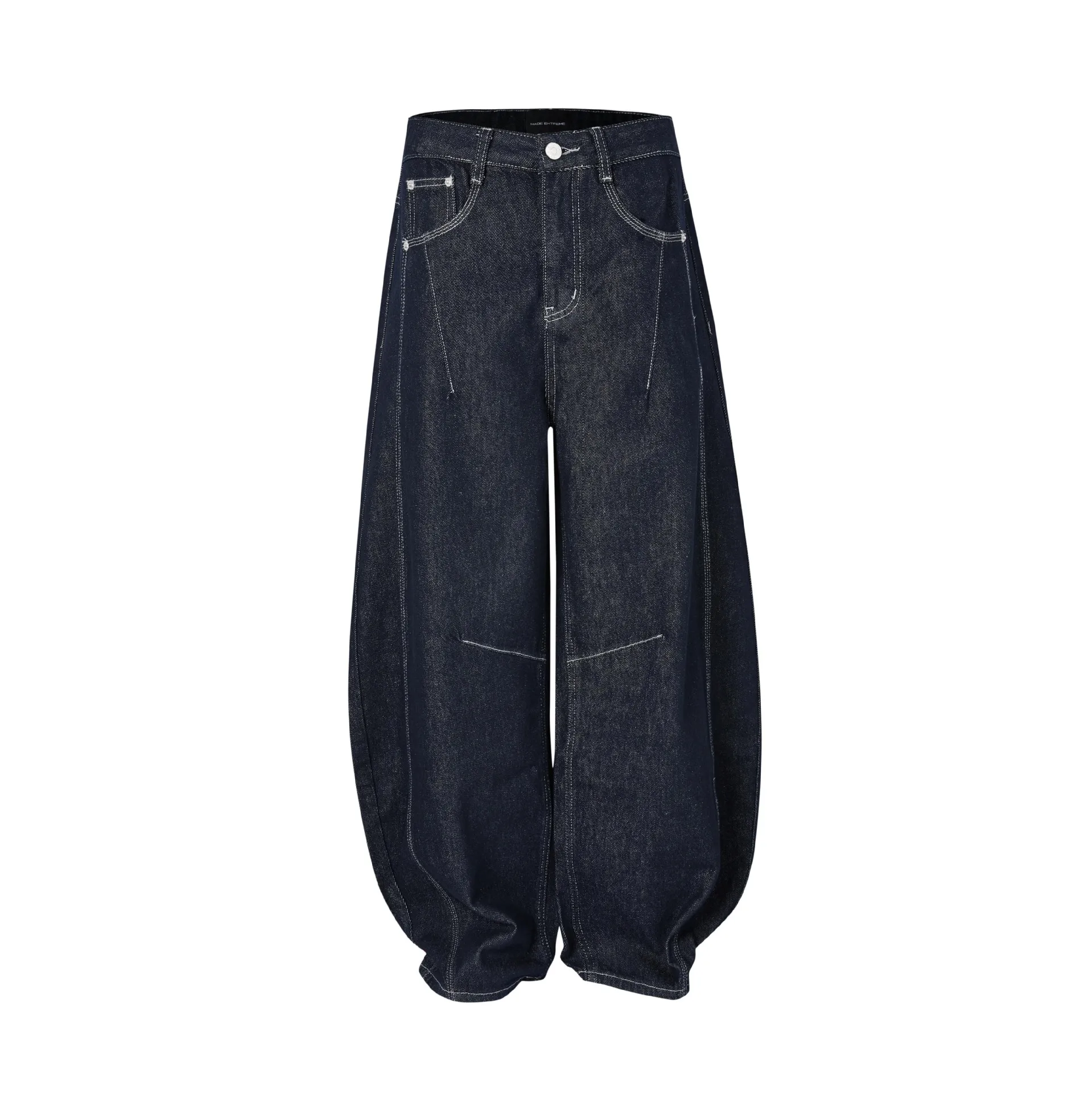 MADE EXTREME 2025 Spring American Retro Scimitar Design Wide Leg Jeans Baggy Jeans