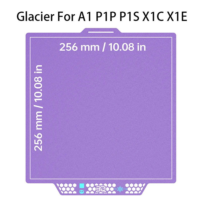 Płyta drukująca BIQU Panda CryoGrip Pro Glacier/Frostbite ze stali sprężynowej, dwustronna, teksturowana, do drukarek 3D BambuLab P1P P1S P2S A1 X1 — zdjęcie produktu 18