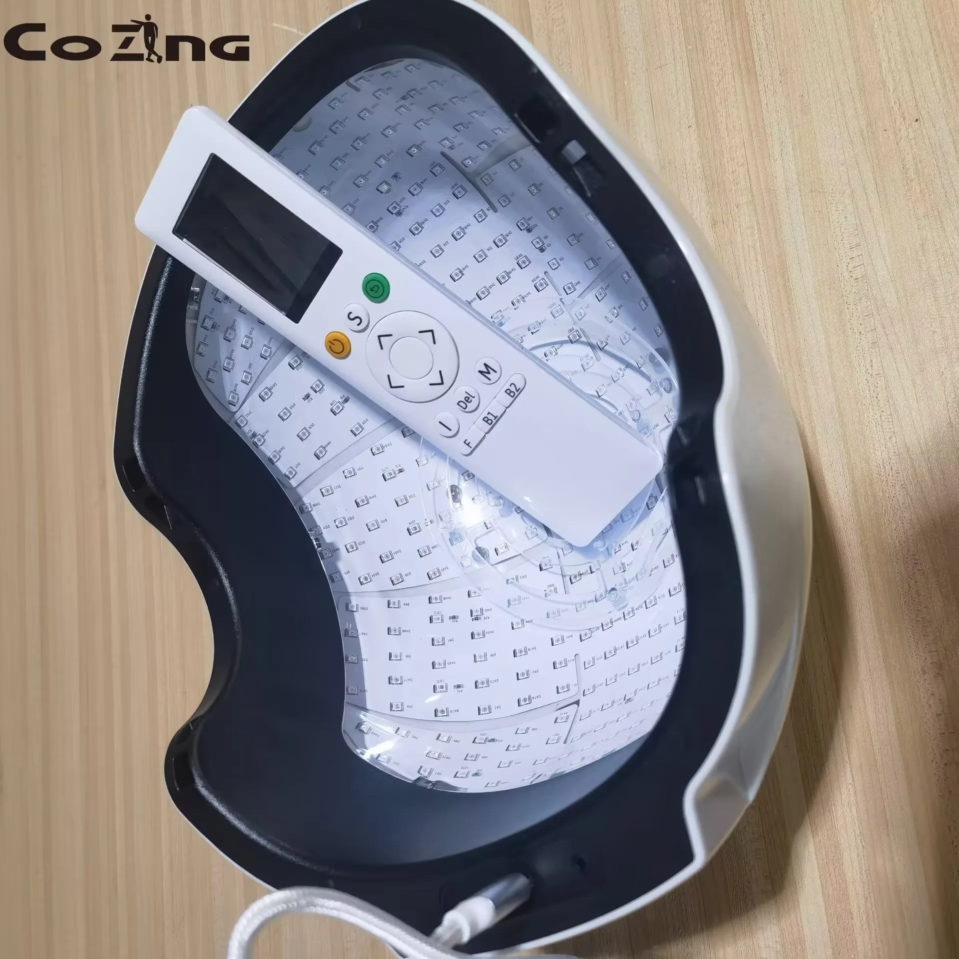 

Лазерная шапка для восстановления роста волос с 12-зонной точной терапией COZING, 210 диодов + 90 светодиодов, шлем для терапии красным светом 650 нм