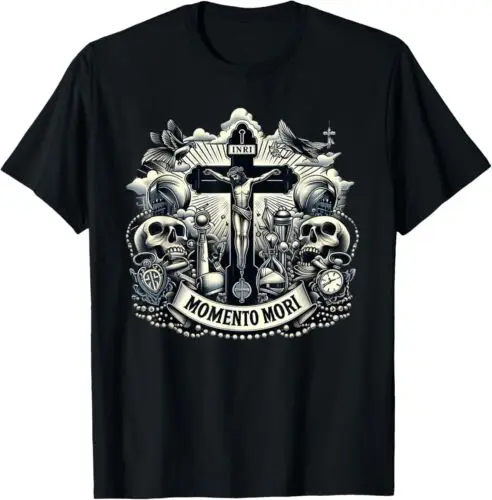 NEW LIMITED Catholic Traditional Latin Mass Skull Memento Mori T-Shirt