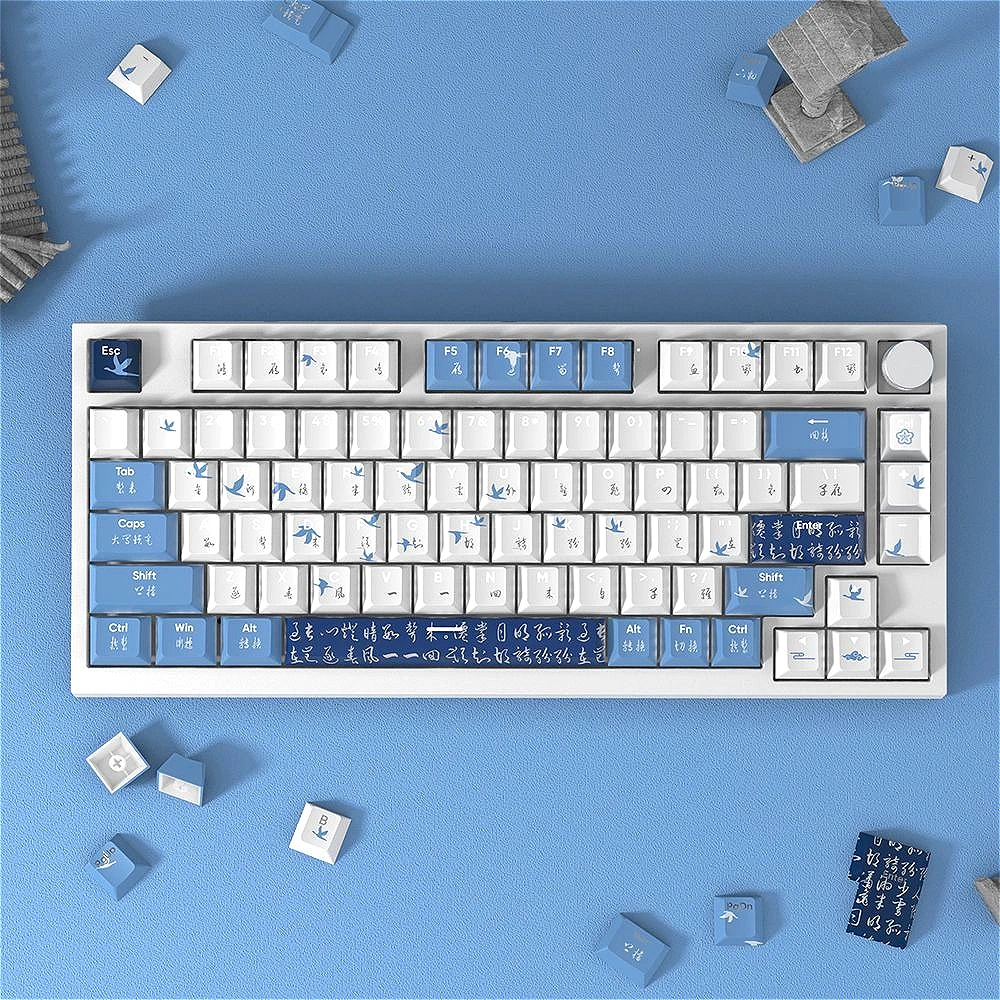 

Goose theme, keycaps, antique light transmission PBT 108 keys Cherry for MX switches, gaming mechanical keyboard