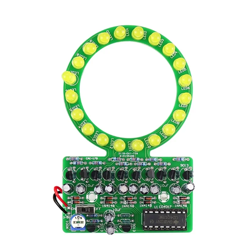 B30C-CD4017 Lampu Air Led Gradien Cincin Kit Elektronik Diy Bagian Produksi Pengelasan Menyenangkan untuk Pelatihan dan Pengajaran