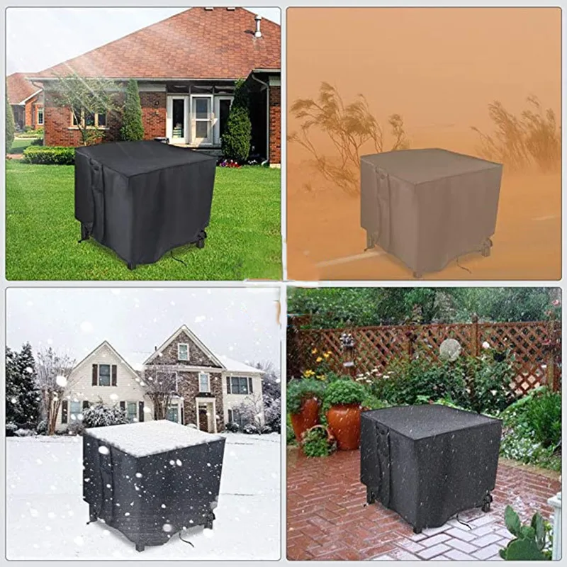 420D Waterproof BBQ Grill Cover Outdoor Furniture Fire Pit Table Cover with Handle Vent Dustproof Anti-UV Protector Patio Garden