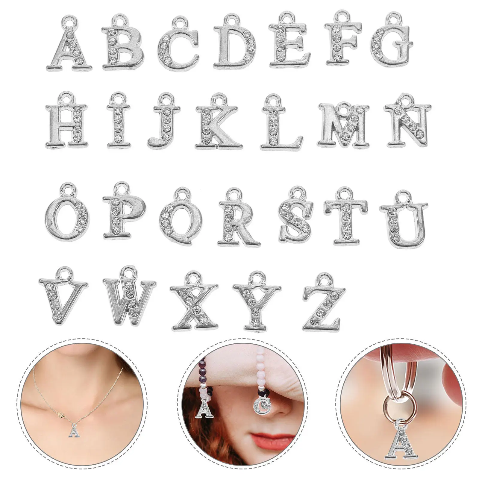 

26Pcs Alphabet Charms Alloy Letter Pendants for Jewelry Making DIY Crafts Necklace Bracelet Keychain Embellishment Elegant