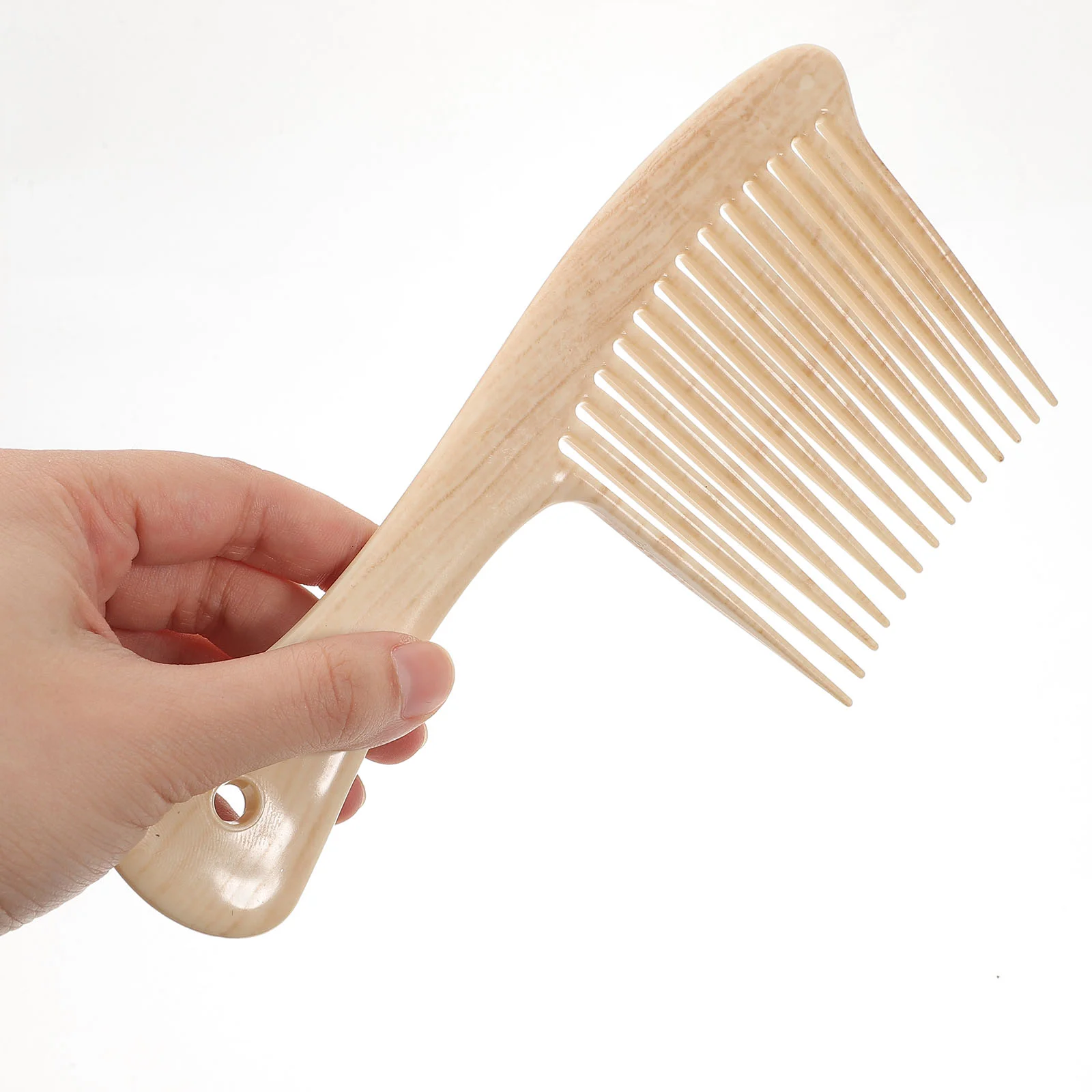 Peine desenredante de dientes anchos portátil, peine de barba larga resistente para el cuidado del cabello en el hogar, peine para recoger el cabello, peine para rastrillo