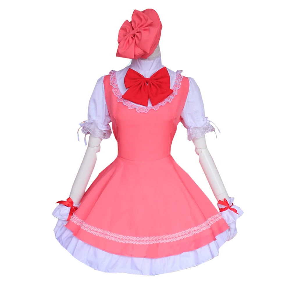Brdwn Carcaptor Sakura Adult Womens Kinomoto Cosplay Costume Combats Uniform Apron Dress (Dress+Hat)
