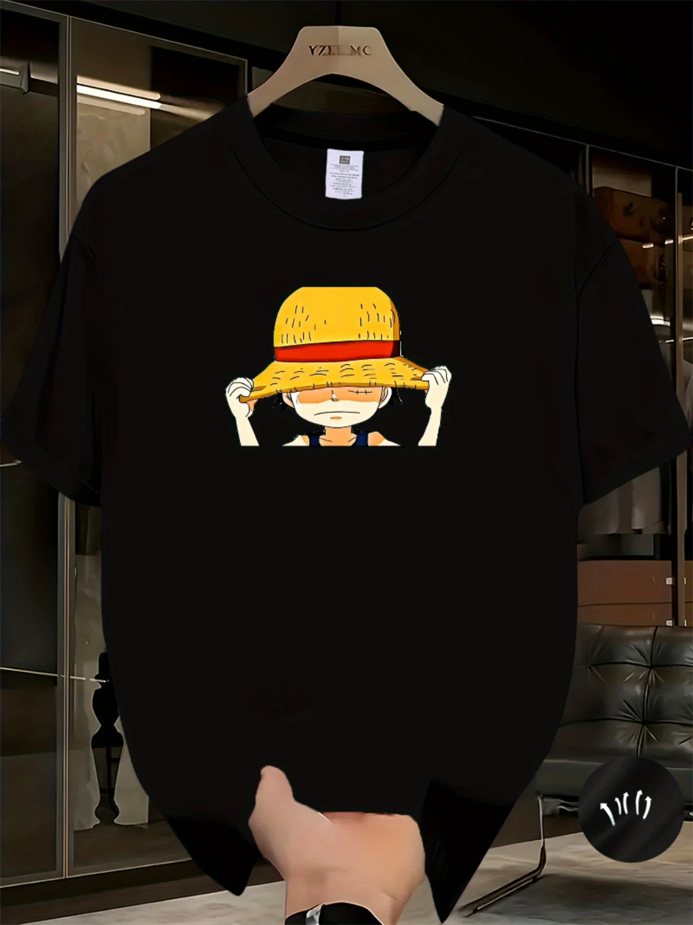 

Футболка унисекс One Piece с коротким рукавом, хлопковая, с принтом Луффи, 2026 Bandai, летняя новинка, свободный крой, повседневная