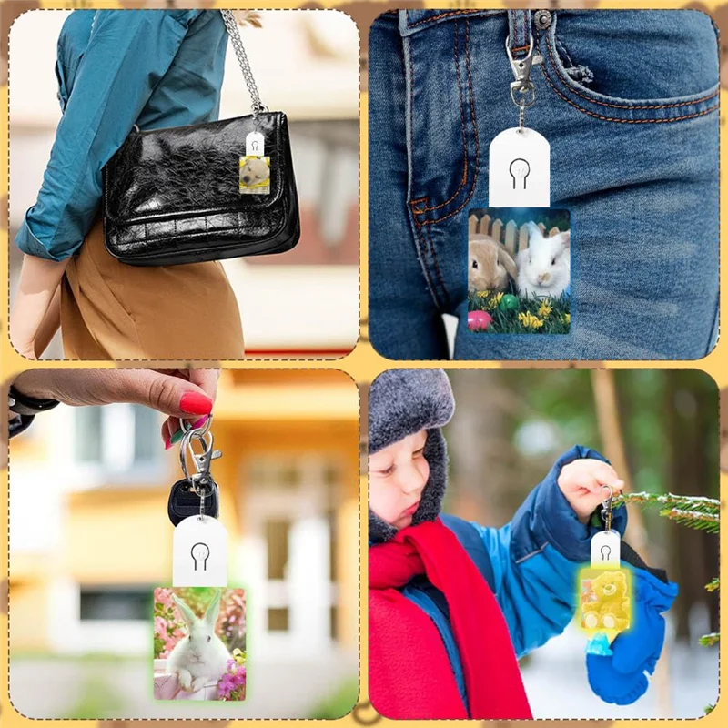 

AS94-6 Pcs Sublimation Blank Keychains Heat Transfer Printing LED Acrylic Keychains Lighted Keyrings Pendant, Durable Rectangula