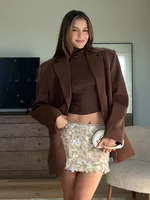 HH Women Summer Fashion Party Style Sequin Mini Slim Skirt Female Sexy Elegant Banquet Zipper High Waist Short A-Line Skirt 5