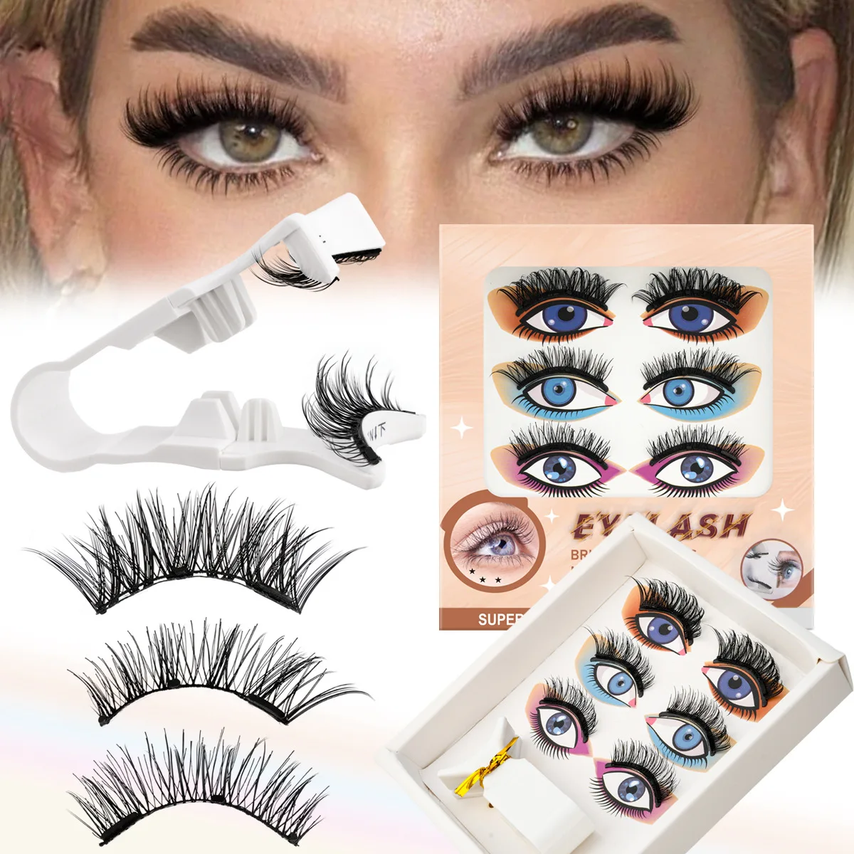 Magnetic Eyelash 3 Pairs Set Reusable Magnetic Eyelashes Natural Looking Easy To Apply False Lashes Kit