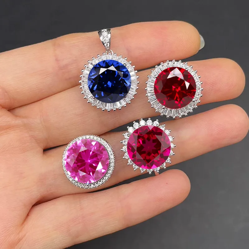 Beautiful 12.0mm Ruby Sapphire Stone Round Cut Mohs Hardness Gem For Jewelry Making/Collection/Setting Ring Pendant
