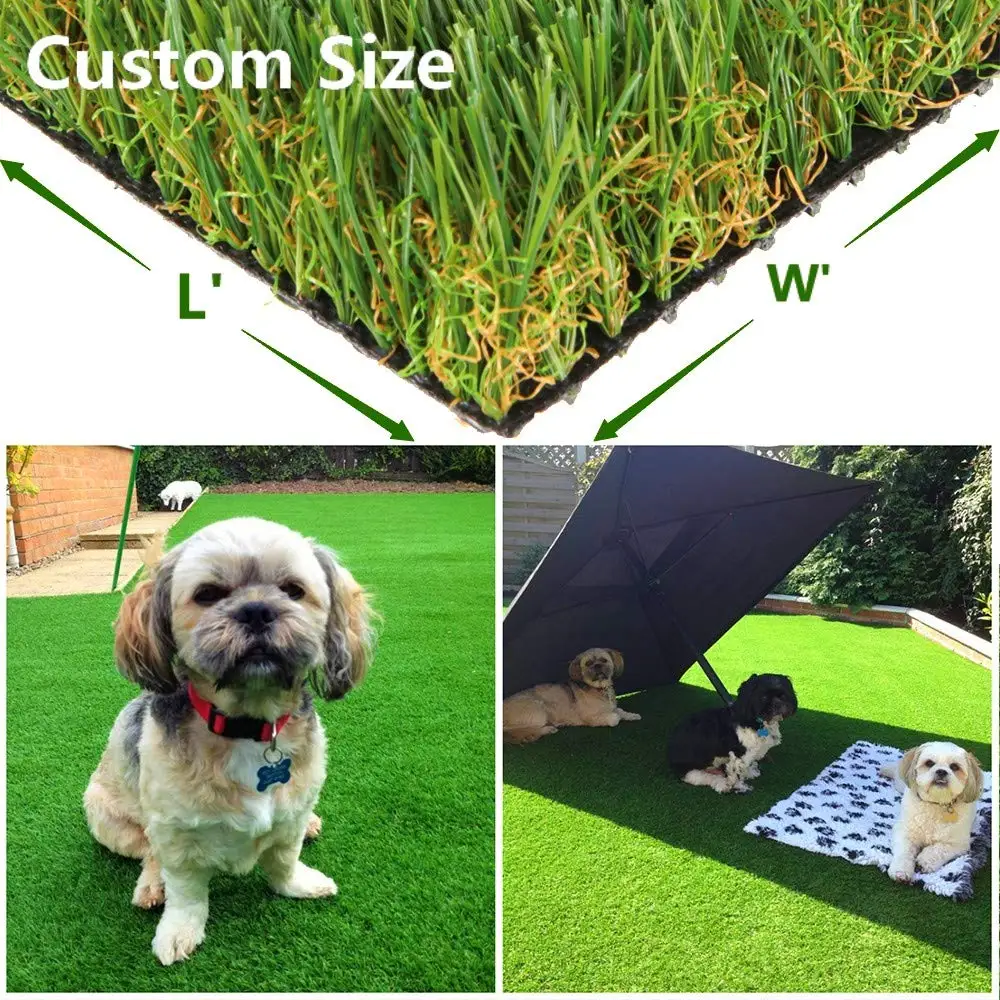 

Turf 2Ft X 7Ft (14 Sq Ft) W/Drainage Holes & Rubber Backing Indoor/Outdoor Realistic Synthetic Fake Lawn Rug Mat Carpet For