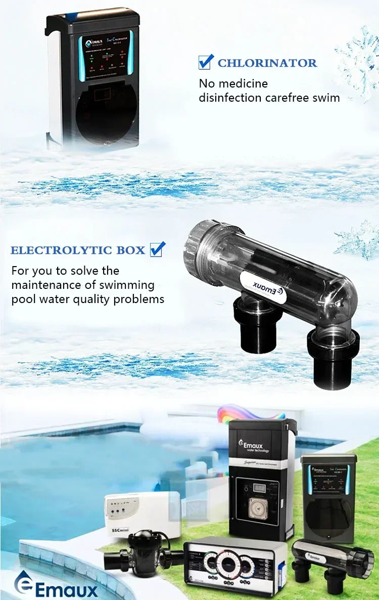 New High Cost Performance Factory Sell Swimming Pool Outdoor Disinfection EMAUX SSC Series Salt Chlorine Generator