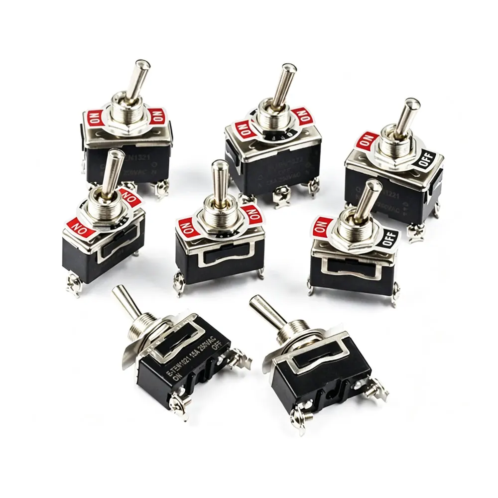1pcs E-TEN1322 1021 1122 1221 1321 1121 ON-OFF-ON Rocker Switch Knob Switch 15A 250V Opening 12MM 2/3/4/6 Pin 2-speed 3-speed