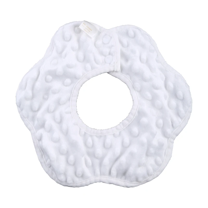 360 Degree Rotation Burp Cloth Solid Color Baby Flower Feeding Bib Cotton Saliva Towel Breathable Waterproof