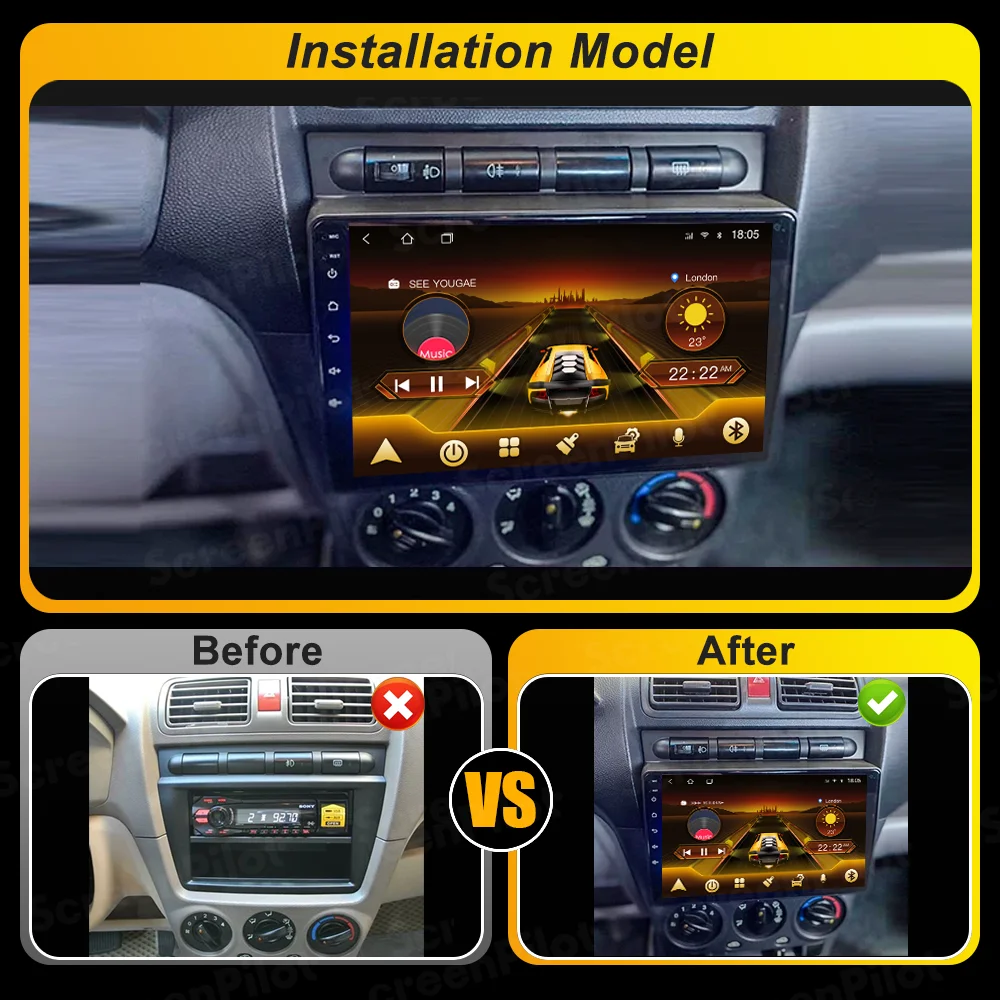 لكيا بيكانتو SA صباح 2004 2005-2007 أندرويد 15 راديو السيارة الوسائط المتعددة مشغل فيديو Carplay نظام ذكي شاشة تعمل باللمس