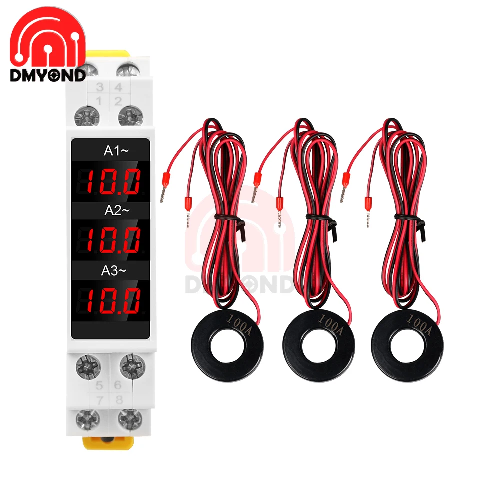 

SDM010A DIN-Rail Three-Phase AC Ammeter Measuring Range：AC 80-500V 1-100A Digital Display Current Tester