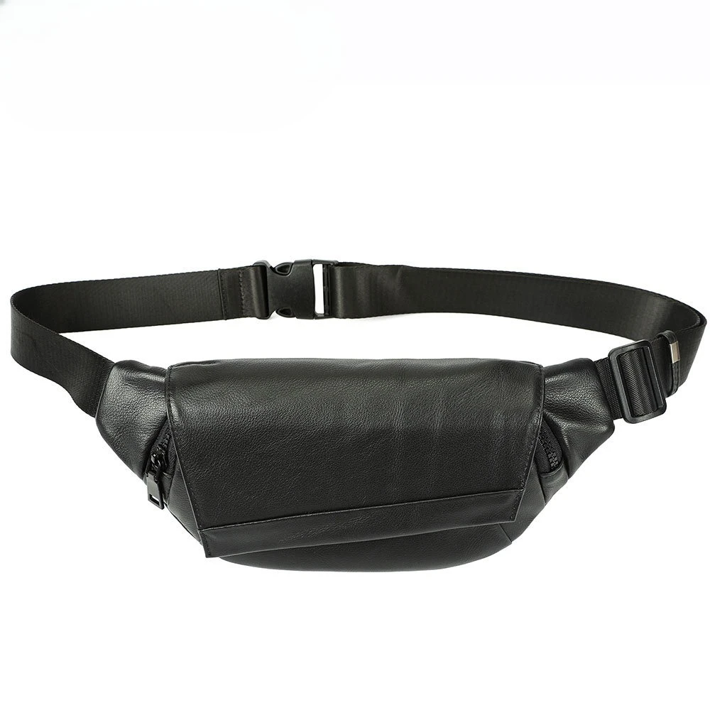 Men's Top Grain Leather Sling Bag – Handmade Crossbody Chest Pack, Minimalist Urban Commuter Bag for Everyday