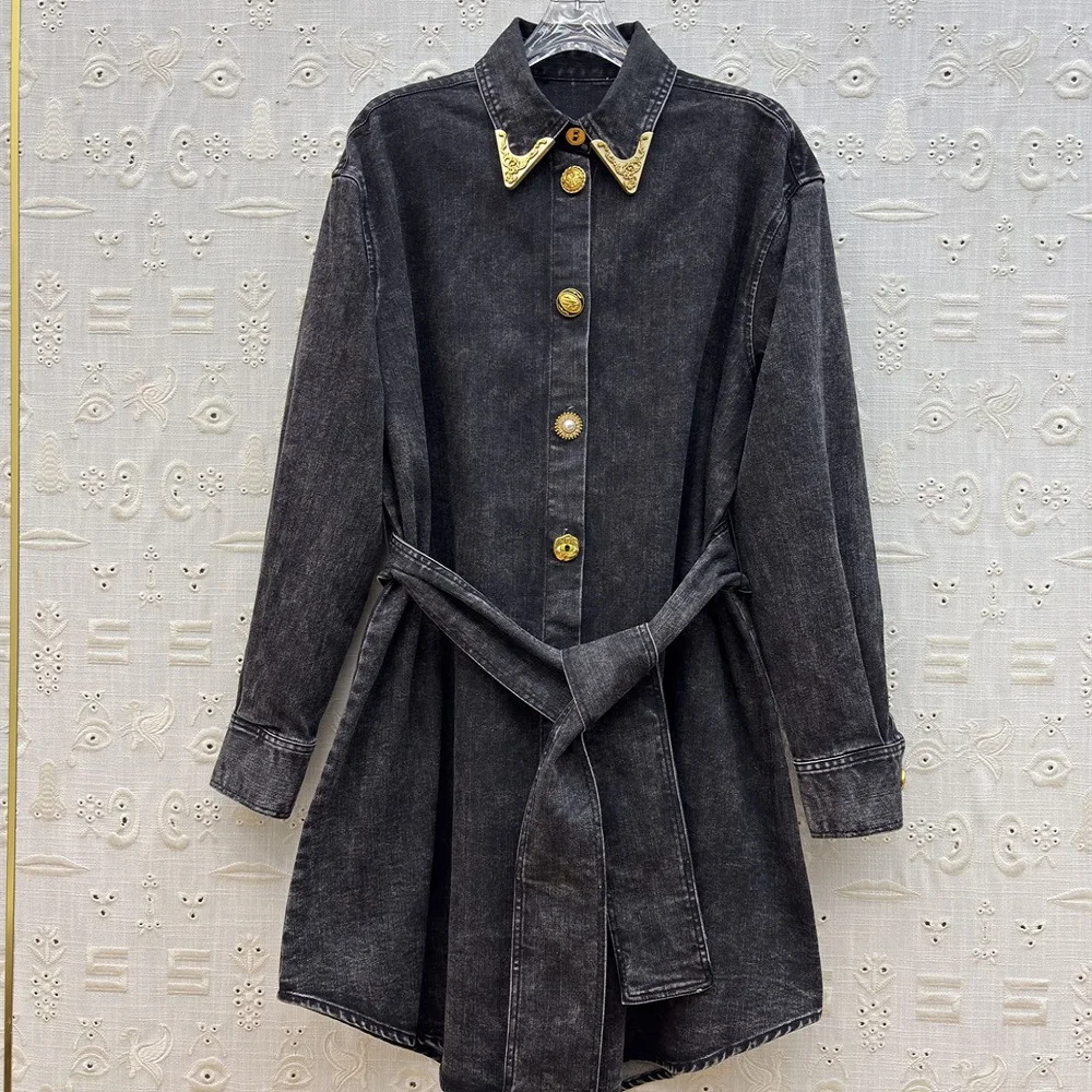 تنورة نسائية صيفية من قماش الدنيم لعام 2026 بإبزيم معدني، فستان أنيق للسيدات، موضة Y2K الجديدة، فستان الحفلات، حمالة صدر تنورة كاملة