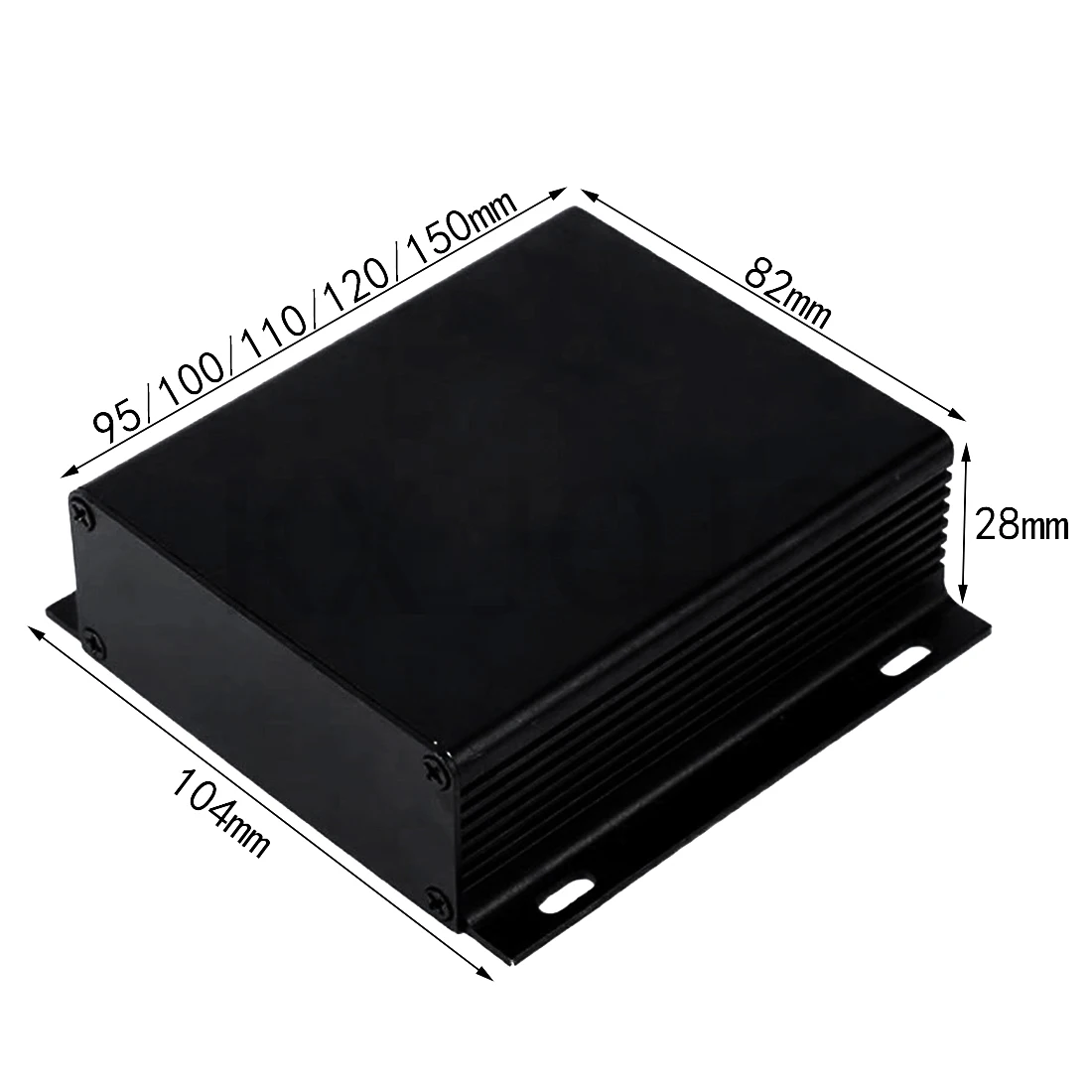 Aluminum Enclosure 104*28*95/100/110/120/150mm Integrated Waterproof Case Instrument Electronic Protective Box Silver/Black