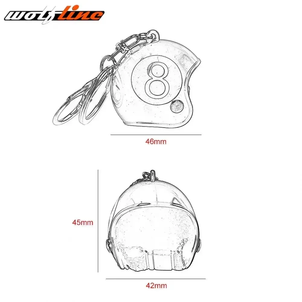 Wolf Line Motorcycle Key Chain Motorbike Helmet KeyRings Xmas Christmas for Women Men Boy Girl Birthday Gift Toy 1 Piece