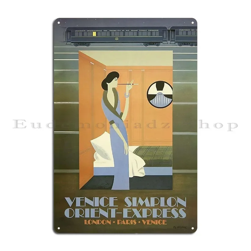 Venice Simplon Orient Express Pierre Fix Masseau Vintage Travel Poster Metal Sign Wall Decor Create Poster Bar Cave