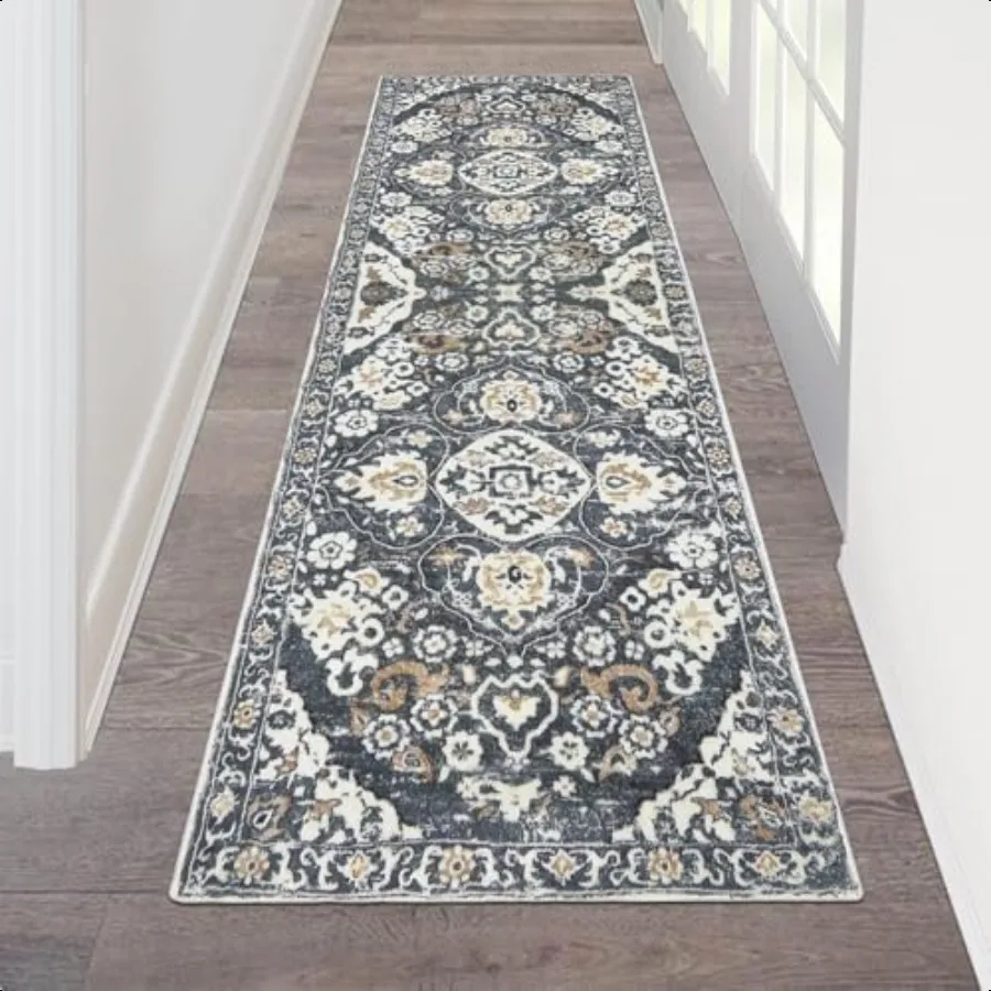 

HEBE Hallway Runner Rug 2'x6' Washable Distred Area Rugs Non Slip Laundry Rug Runner Boho Floor Carpet Runners for Hallways En