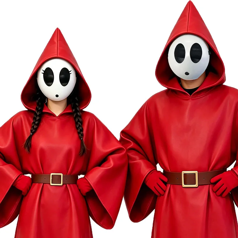 Cute Shy Guy Mask Halloween Cosplay Prop Interesting Styling Face Mask Party Masquerade Accessories Game Character Cosplay Mask