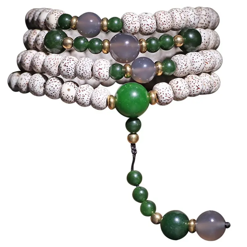 UMQ Original Natural Authentic Xingyue Bodhi Beads Bracelet Lunar January 108 High Density Jade Men's and Women's Rosary