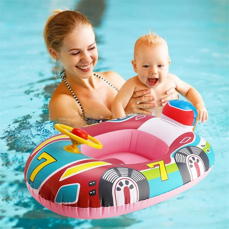 Inflatable Swimming Rings Baby Water Play Games Seat Float Boat Child Swim Ring Accessories Water Fun Pool Toys