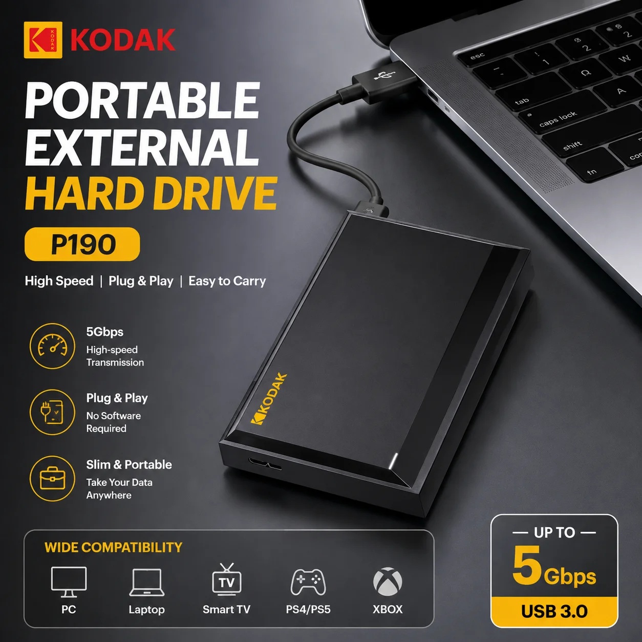 kodak-p190-portable-external-hdd-500gb-1tb-25-inch-hard-drive-usb30-5gbps-storage-disk-for-ps5-ps4-laptop-desktop-pc