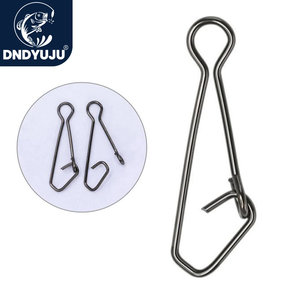 DNDYUJU 100/200pcs Fishing Connector Rolling Swivels Rings Interlock Pin Fishhook Line Lure Snap Swivels Fishing Tackle