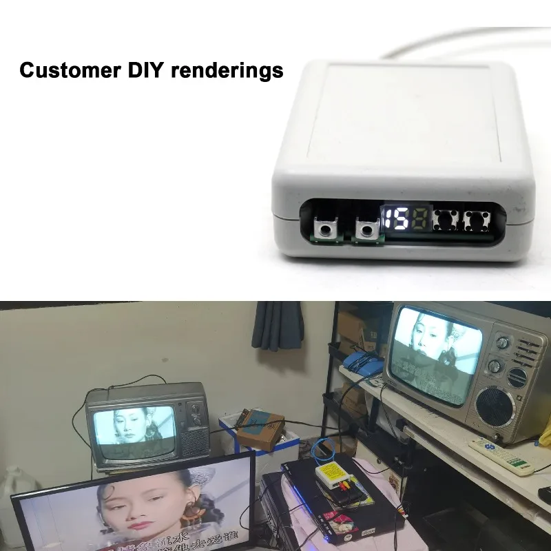 1-29CH Analog TV Signal Transmitter VHF UHF Signal Generator LED Display Adjustable Audio VideoTV Transmitter Image Transmission