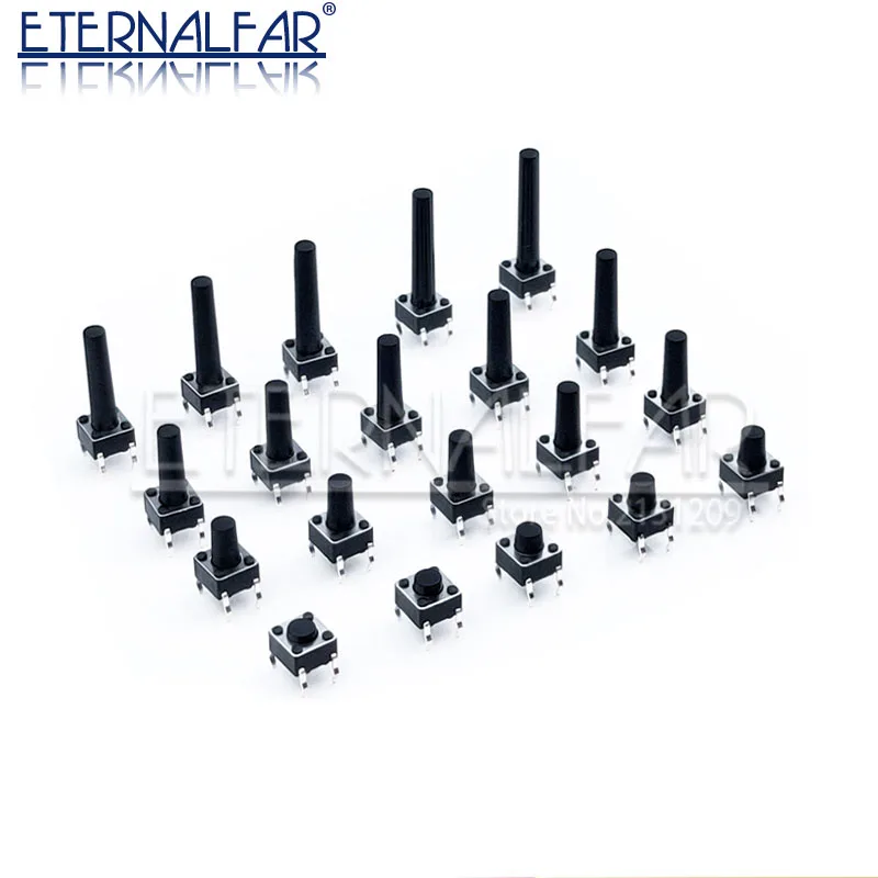 Przełącznik dotykowy 6x6x4.3 4.5 5 6 9 16MM 4PIN Tact Push Button Micro Switch Direct Plug-in Self-reset DIP Top Copper Through Hole