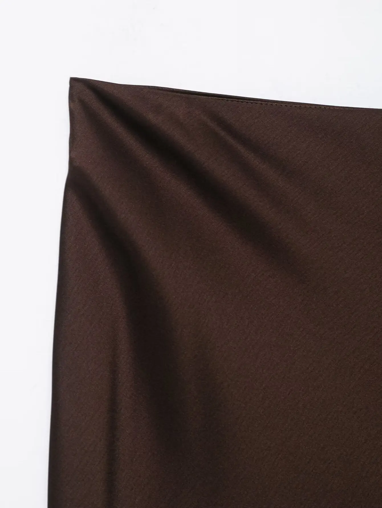 TFAFXY 2025, Herbst Frauen Mode Einfarbig Satin Spitze Splice Hohe Taille Lange Röcke Frauen Elegante Party Röcke Y2K – Detail 3
