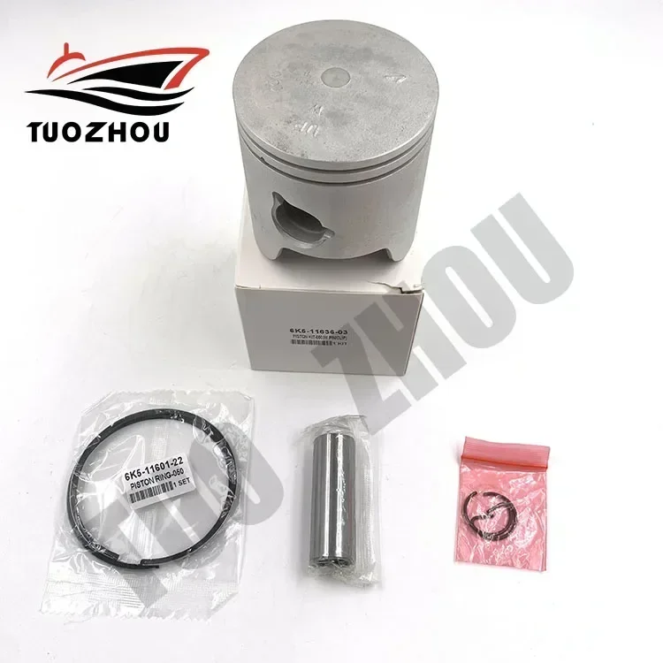 6K5-11636 Piston And Ring 6K5-11601-22 +050 For Yamaha Outboard Motor 2T 60HP 3CYL Parsun T60 6K5-11636-03;6H3-11601-22