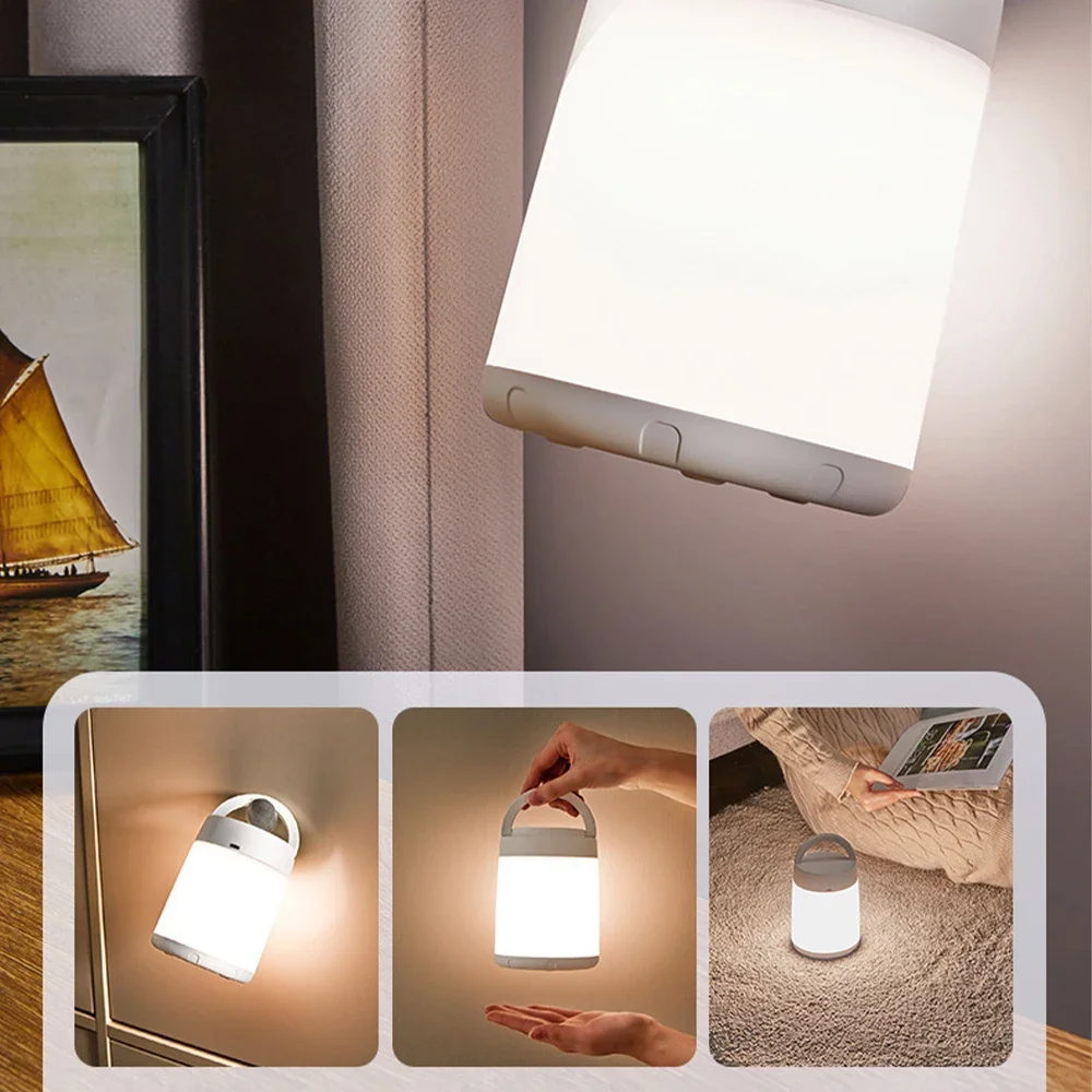 USB Recarregável LED Night Light, Cabeceira Lamp, Lidar com Corda, Quarto, Ao ar livre, Camping, Sala de estar, Partes, Ao Ar Livre