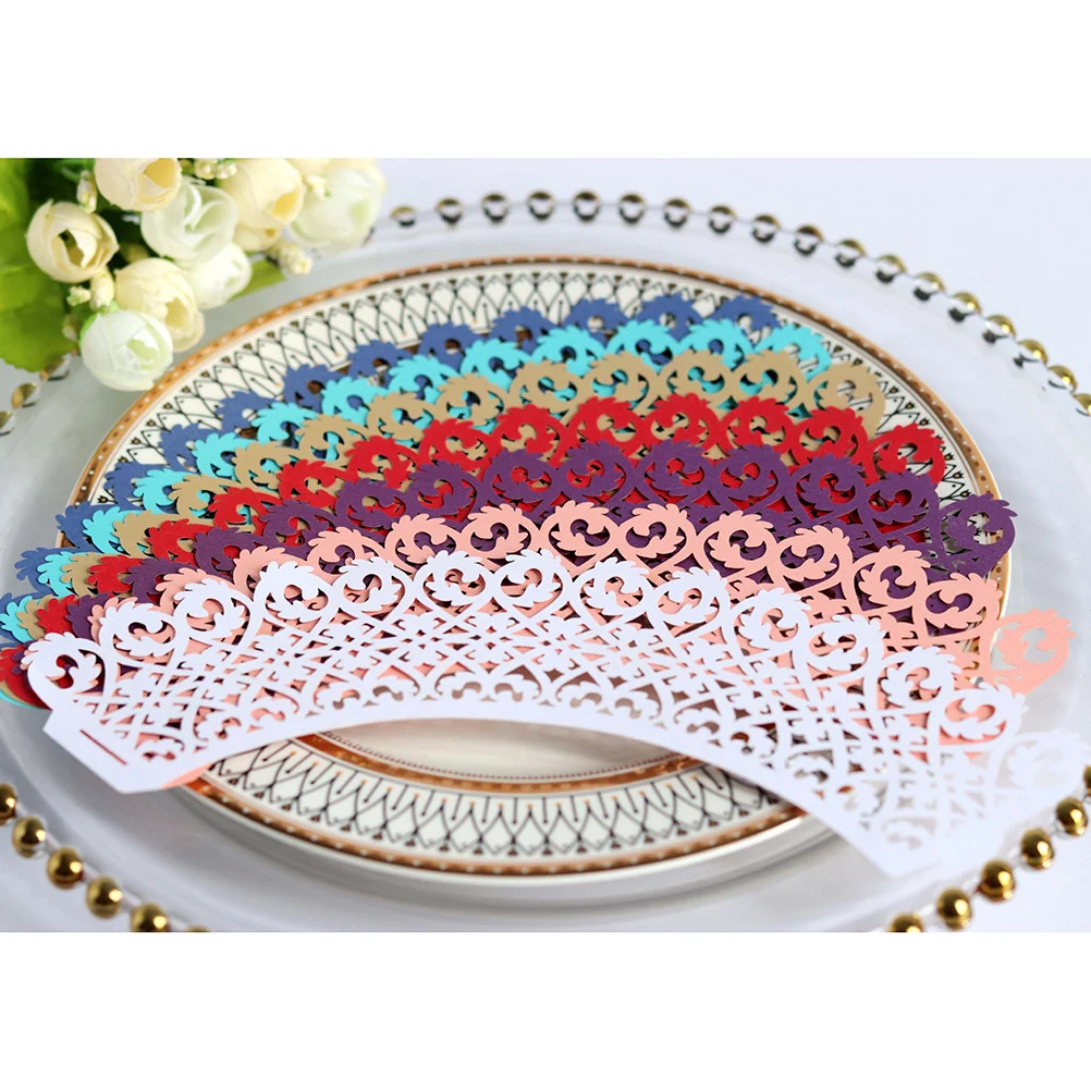 

50pcs Cake Wrappers Hollow Out Lace Baking Paper Cups Cupcake Muffin Wraps Premium Material Kitchen Bakeware