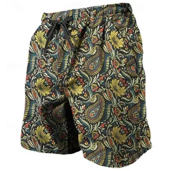 Pantalones cortos de playa con estampado de Paisley para hombre, bañadores con estampado 3D, ropa de calle informal, pantalones cortos de gran tamaño, moda de verano