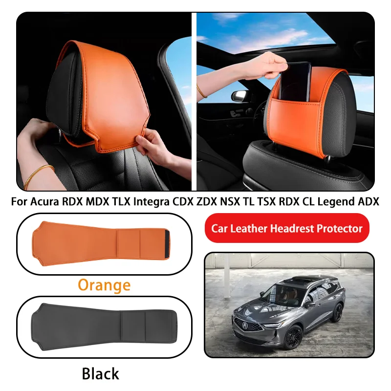 Leather Car Headrest Cover Anti-dirty and Wear-resistant For Acura RDX MDX TLX Integra CDX ZDX NSX TL TSX RDX CL Legend ADX