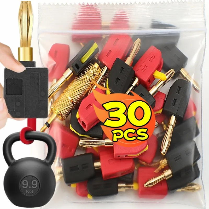 

Portable 32A Banana Plug Amplifier Solderless Quick Connect High Current Banana Connectors No Solder Plugs Audio Copper Speakers