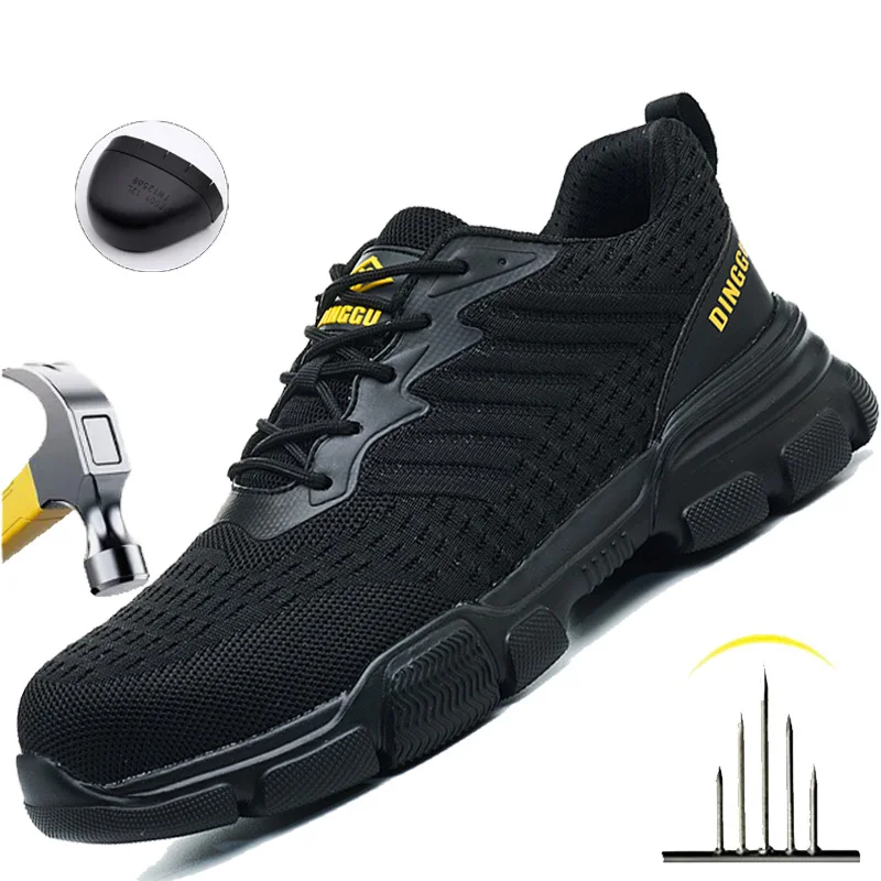 

Steel Toe Shoes for Men Anti-Punctur Work Boots Lightweight Breathable Low-Cut Safety Shoes Anti-Smash Anti Shock Work Shoes